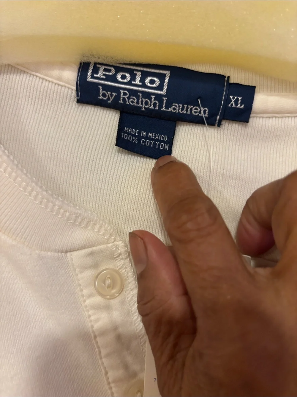 Polo by Ralph Lauren Key West Cream Long-Sleeve Henley with Red Marine Graphic